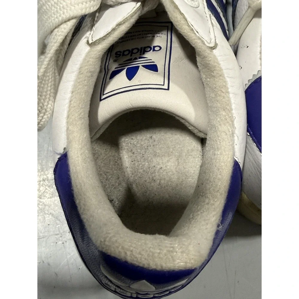Vintage Adidas White Purple Shell Toe 90s Sneakers Athletic Shoes Size 6